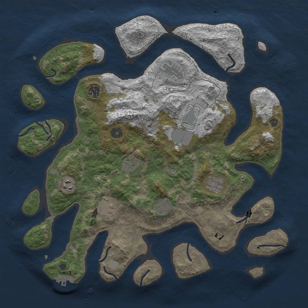 Rust Map: Procedural Map, Size: 4000, Seed: 1907752508, 15 Monuments
