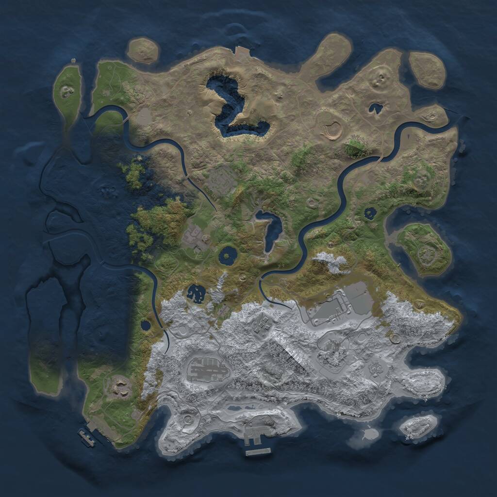 Rust Map: Procedural Map, Size: 4000, Seed: 637140, 15 Monuments