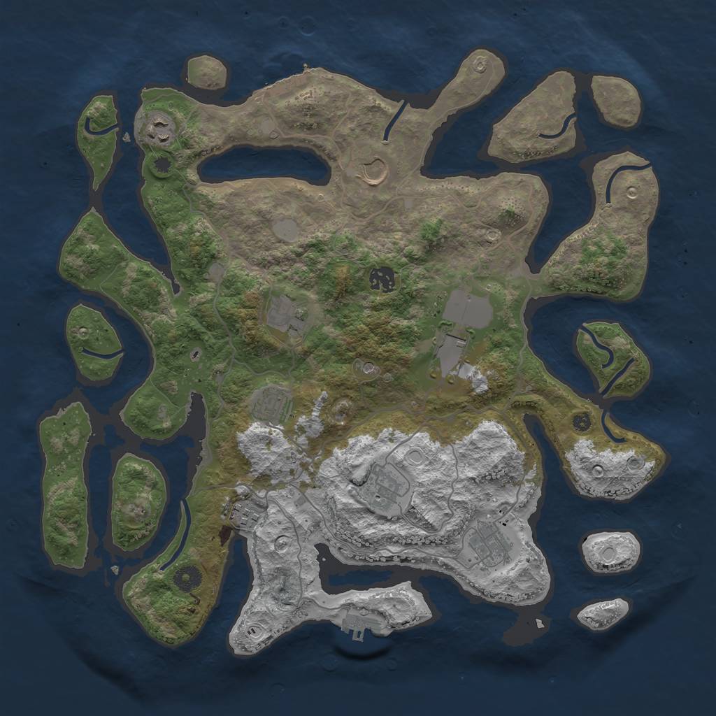 Rust Map: Procedural Map, Size: 4000, Seed: 637140, 17 Monuments