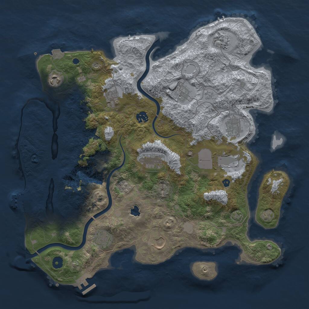 Rust Map: Procedural Map, Size: 4000, Seed: 101400, 17 Monuments