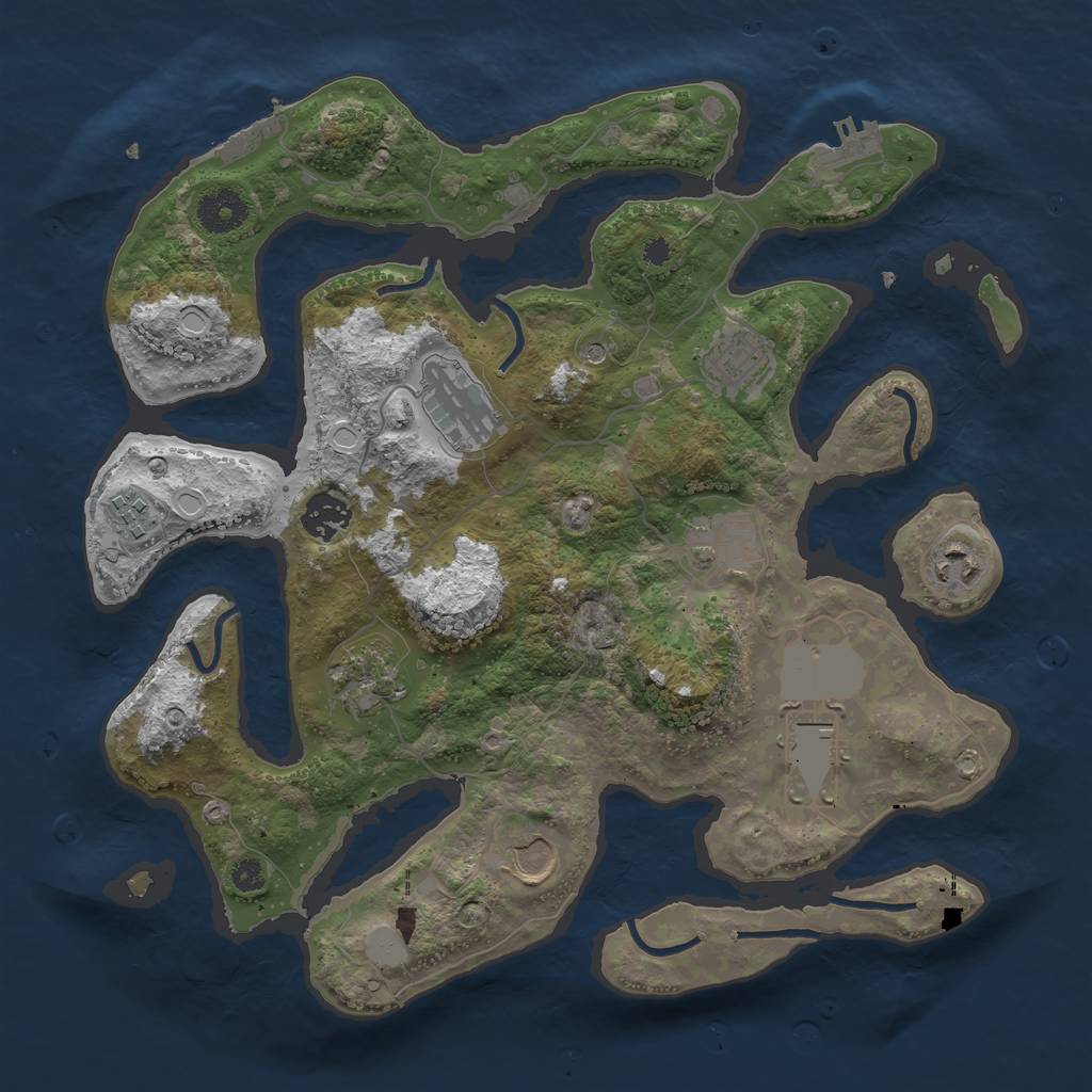 Rust Map: Procedural Map, Size: 3500, Seed: 979375328, 17 Monuments