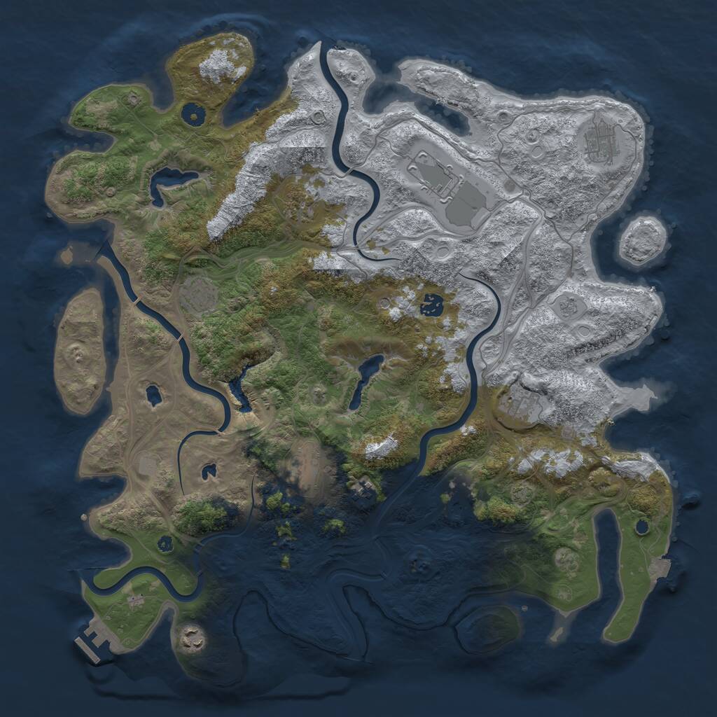 Rust Map: Procedural Map, Size: 4500, Seed: 1243940768, 15 Monuments