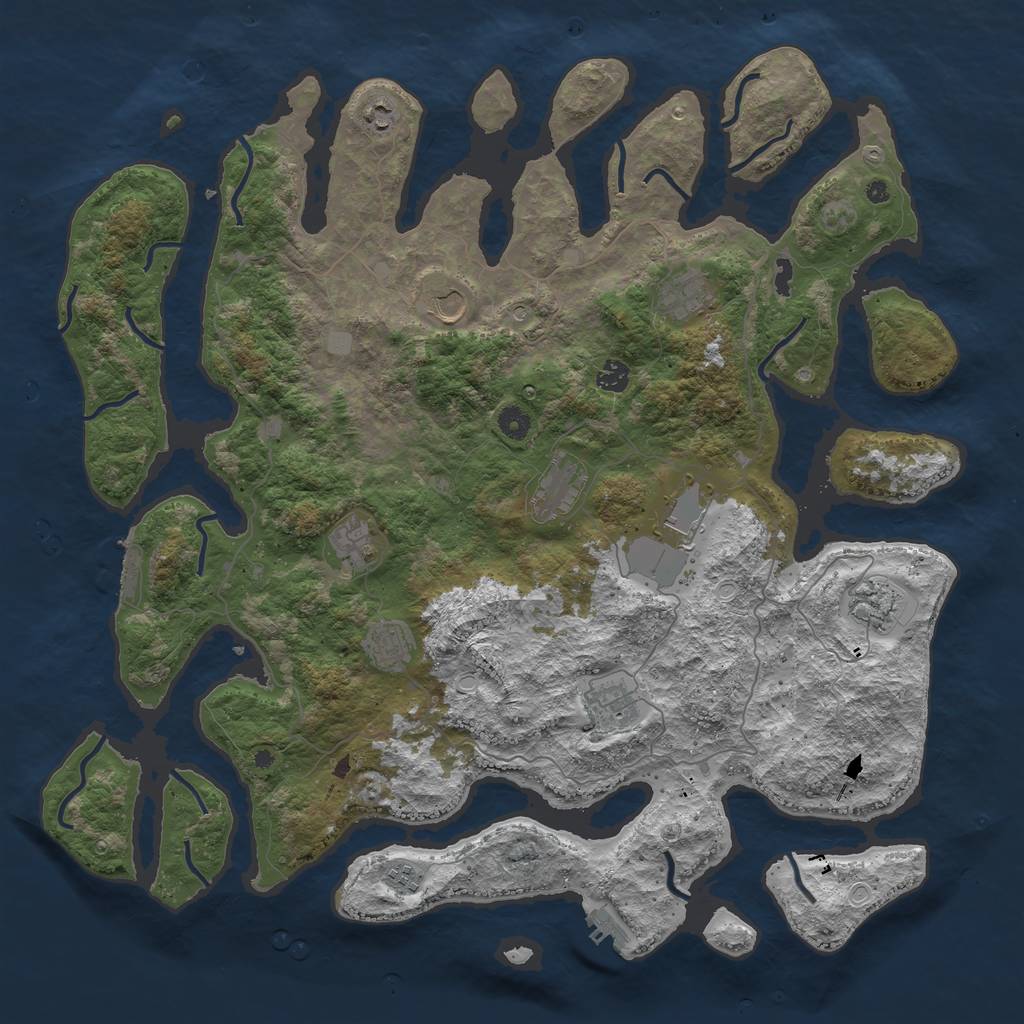 Rust Map: Procedural Map, Size: 4700, Seed: 119325677, 19 Monuments
