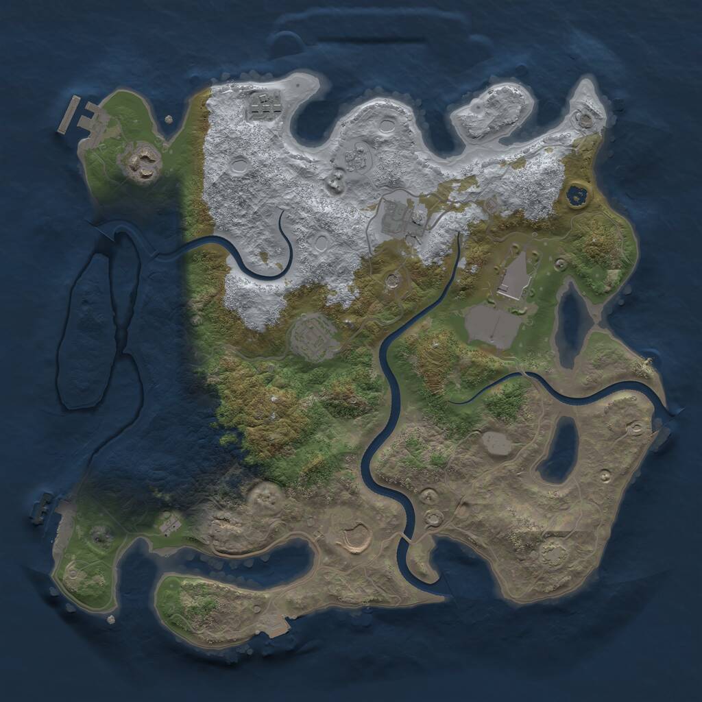 Rust Map: Procedural Map, Size: 3500, Seed: 457, 12 Monuments