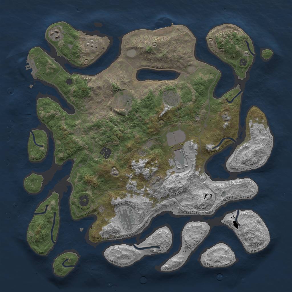 Rust Map: Procedural Map, Size: 4000, Seed: 701777, 15 Monuments
