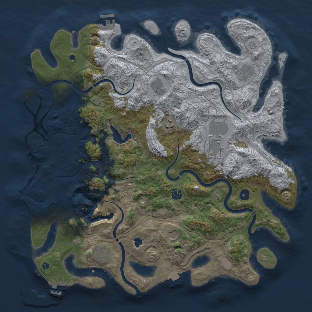 Rust Map: Procedural Map, Size: 4400, Seed: 1600751956, 14 Monuments