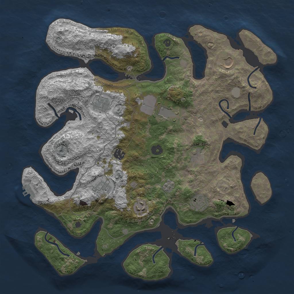 Rust Map: Procedural Map, Size: 4000, Seed: 101431, 16 Monuments