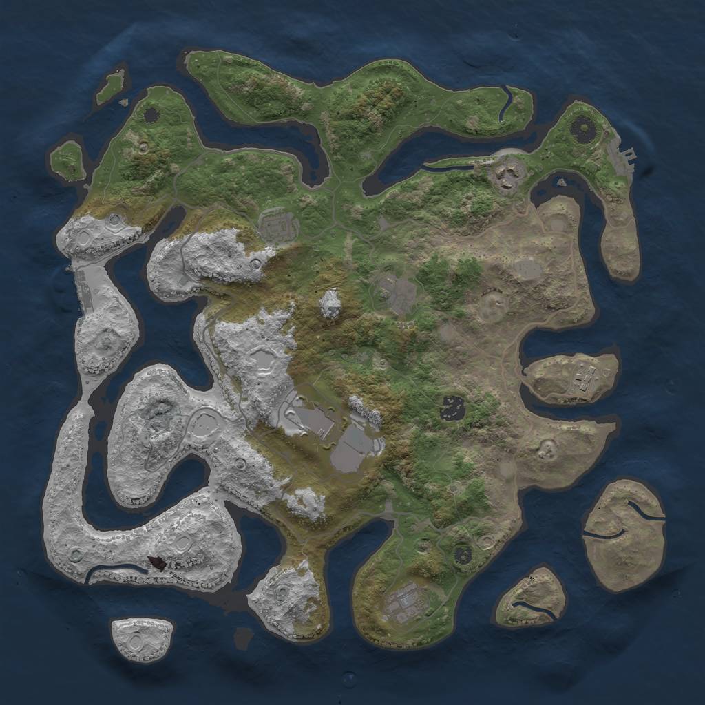 Rust Map: Procedural Map, Size: 4000, Seed: 867200, 15 Monuments