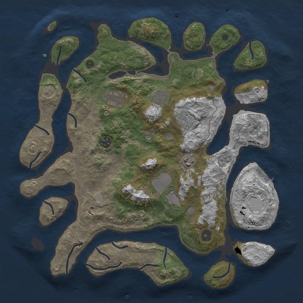 Rust Map: Procedural Map, Size: 4000, Seed: 402994, 14 Monuments