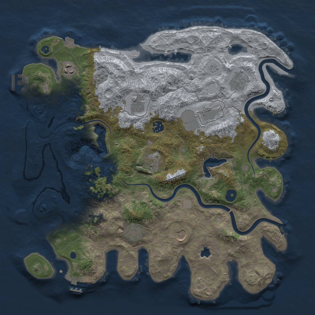 Rust Map: Procedural Map, Size: 4000, Seed: 967042, 15 Monuments