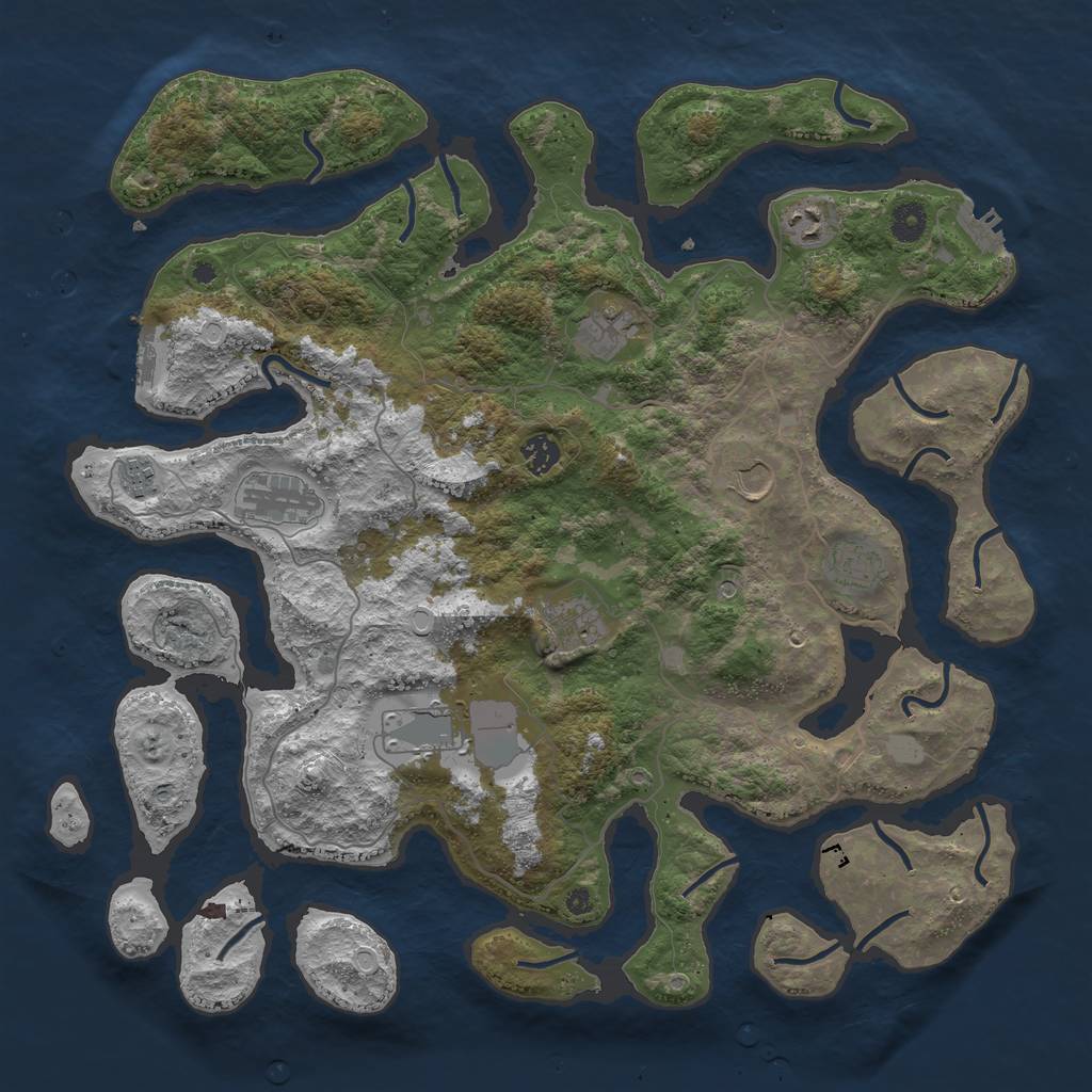 Rust Map: Procedural Map, Size: 4250, Seed: 16855, 17 Monuments