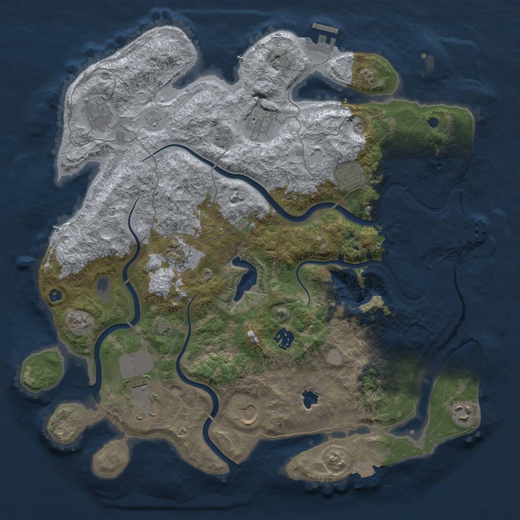 Rust Map: Procedural Map, Size: 4000, Seed: 829362, 15 Monuments