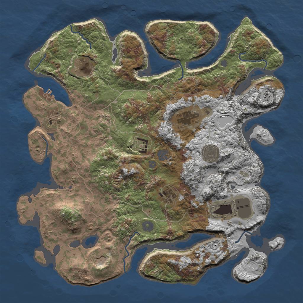 Rust Map: Procedural Map, Size: 4000, Seed: 287561359, 14 Monuments
