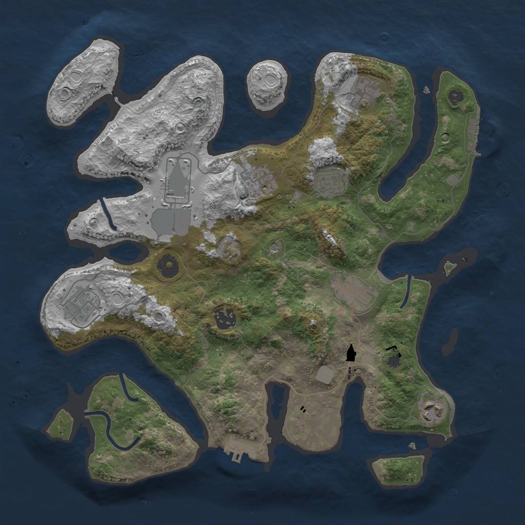 Rust Map: Procedural Map, Size: 3550, Seed: 221898, 16 Monuments