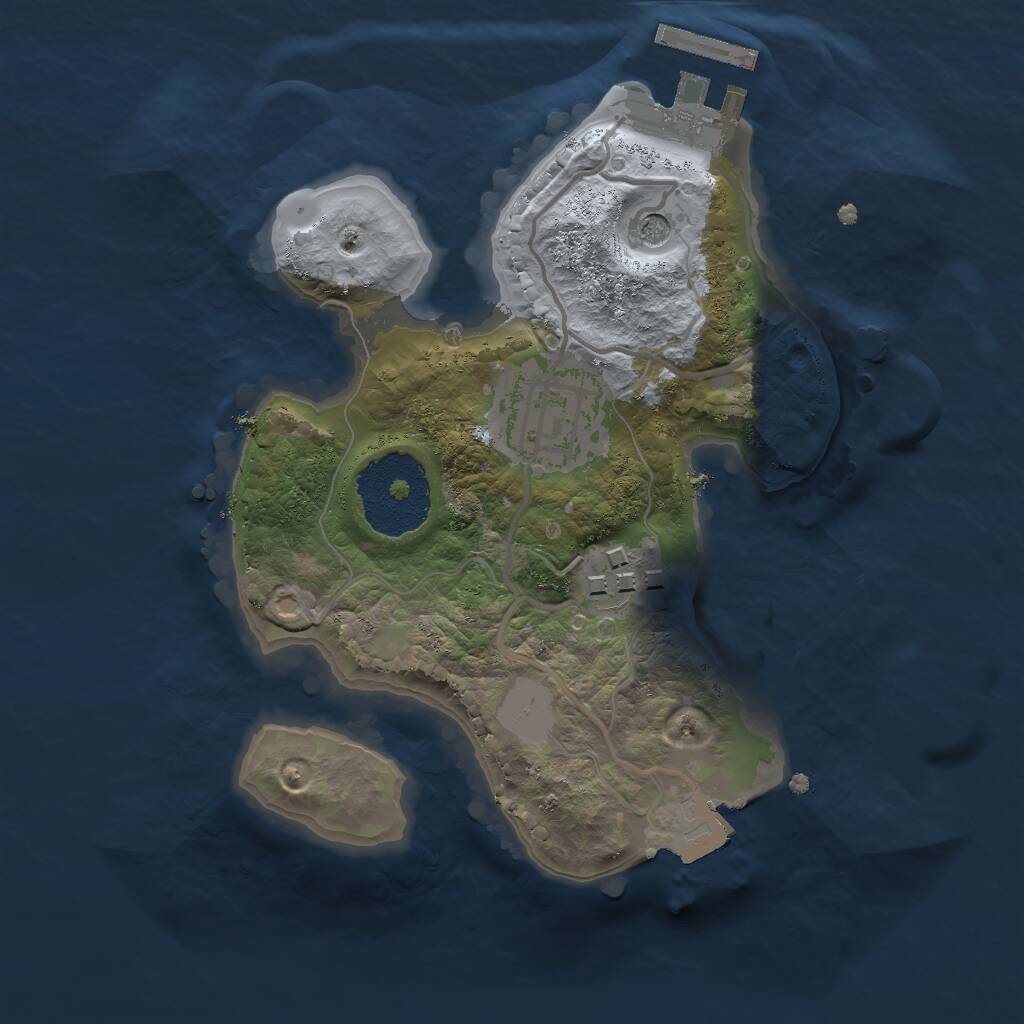 Rust Map: Procedural Map, Size: 2000, Seed: 16858, 5 Monuments