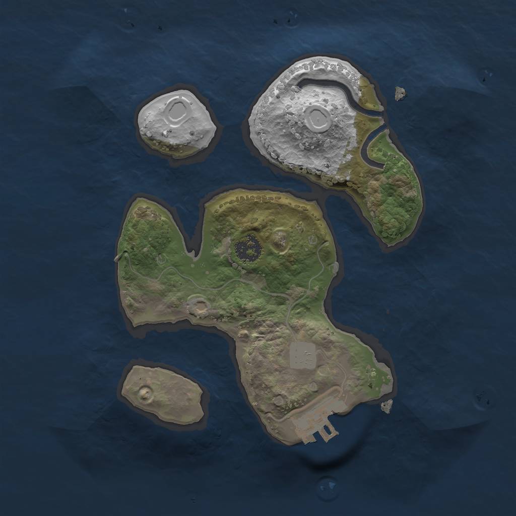 Rust Map: Procedural Map, Size: 2000, Seed: 16858, 6 Monuments