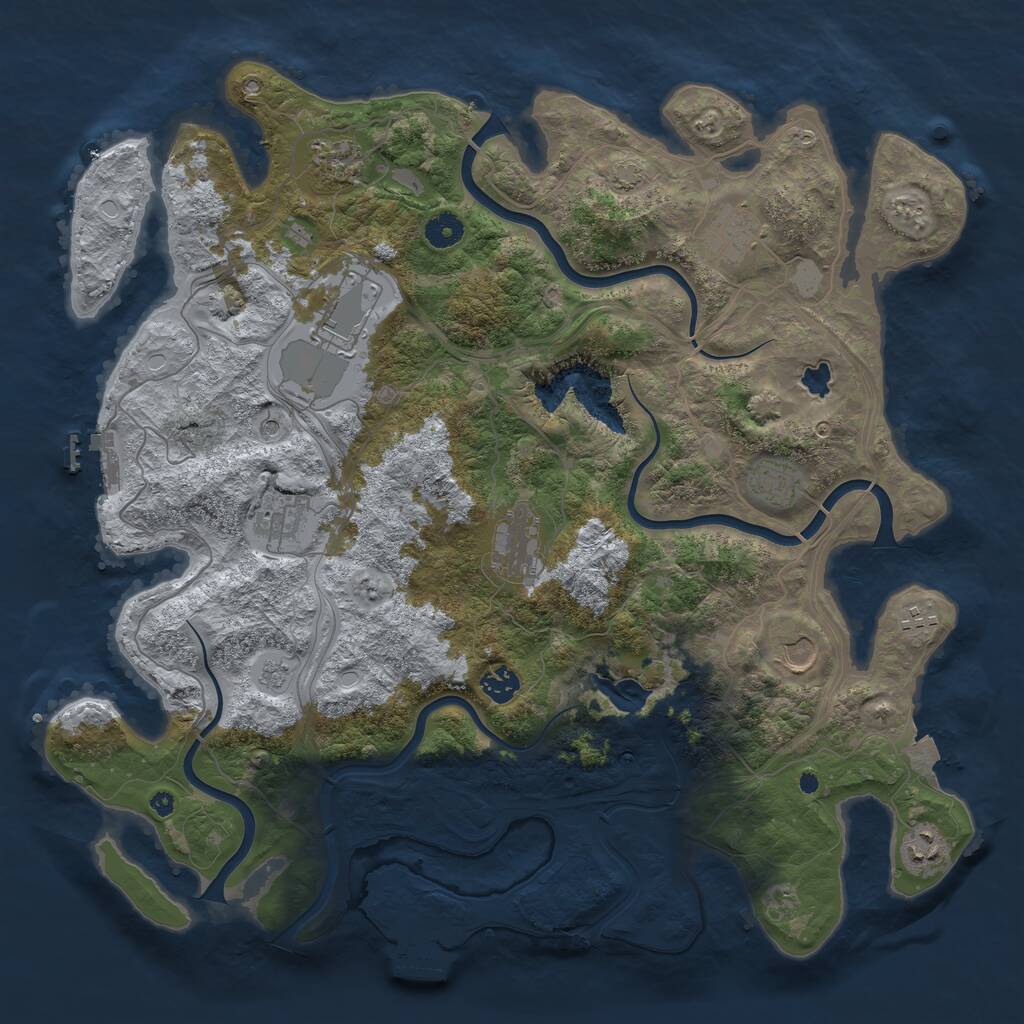 Rust Map: Procedural Map, Size: 4250, Seed: 12330, 16 Monuments