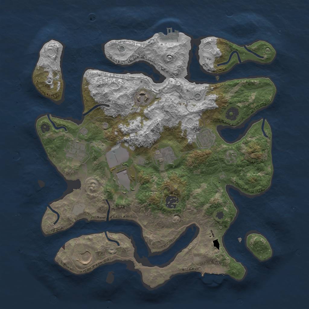 Rust Map: Procedural Map, Size: 3500, Seed: 124035661, 15 Monuments