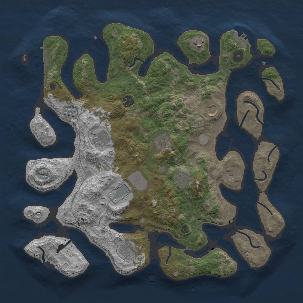 Rust Map: Procedural Map, Size: 4000, Seed: 302869, 17 Monuments