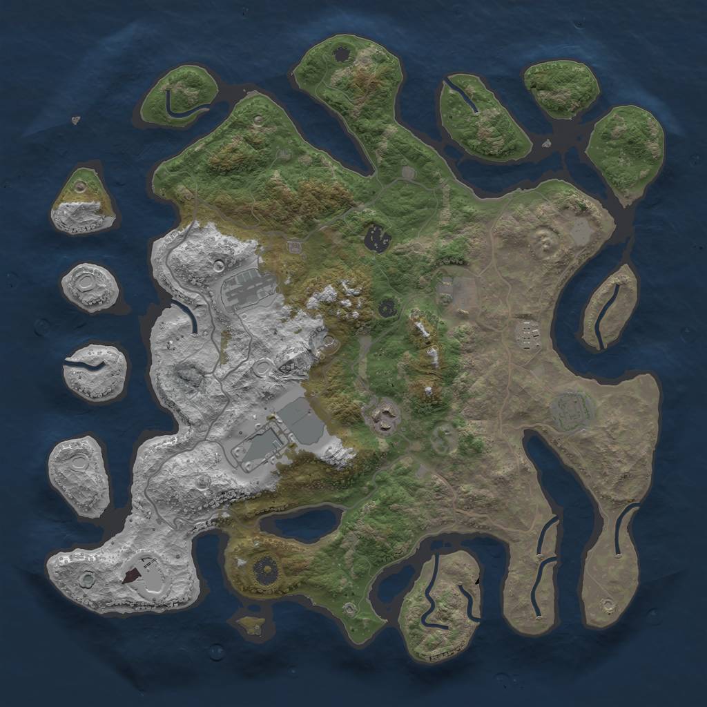 Rust Map: Procedural Map, Size: 4000, Seed: 475800, 13 Monuments