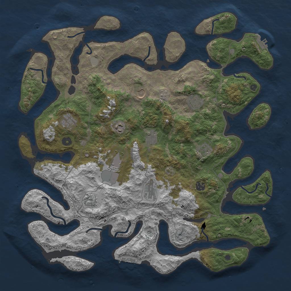 Rust Map: Procedural Map, Size: 4569, Seed: 73326587, 19 Monuments