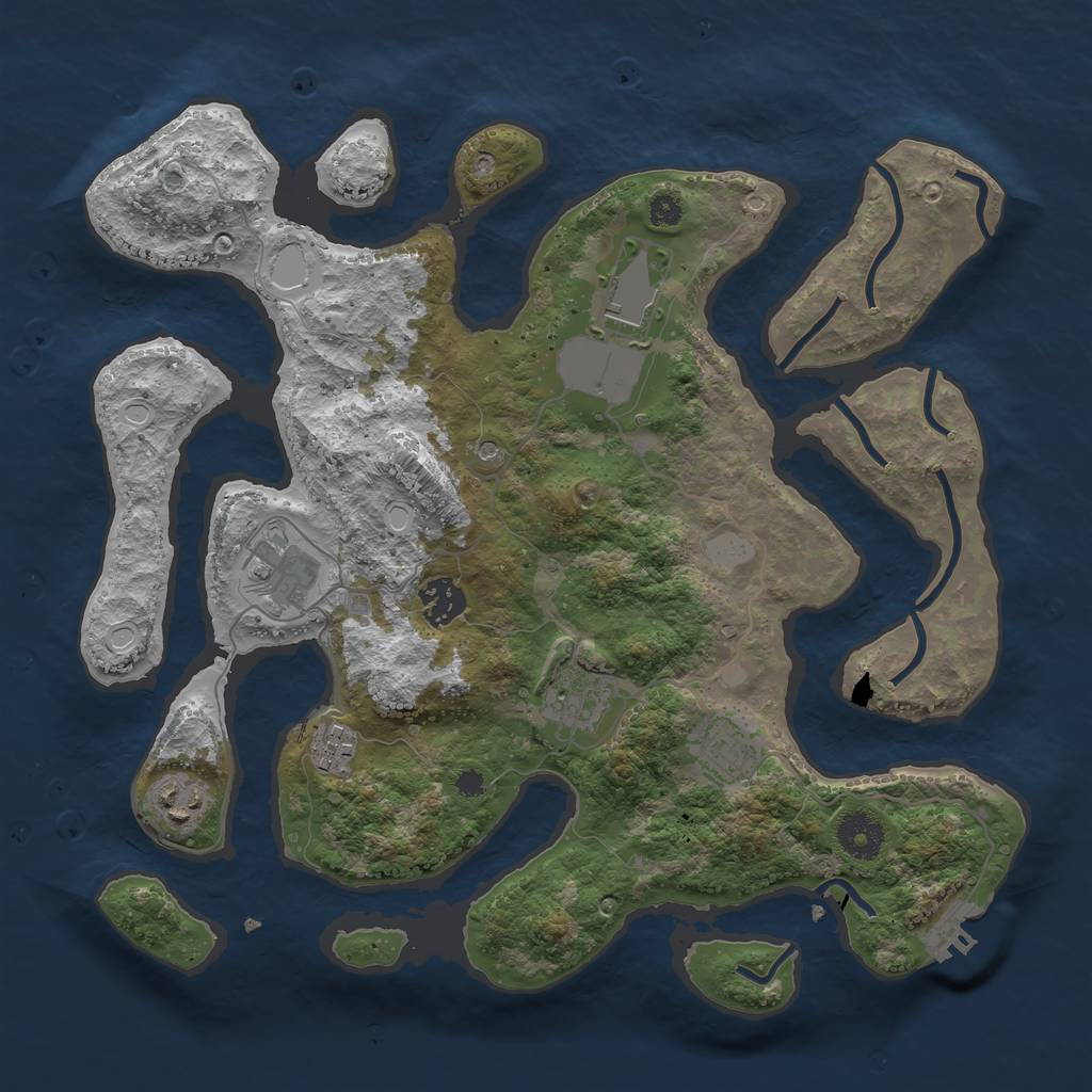 Rust Map: Procedural Map, Size: 3500, Seed: 1479111300, 14 Monuments