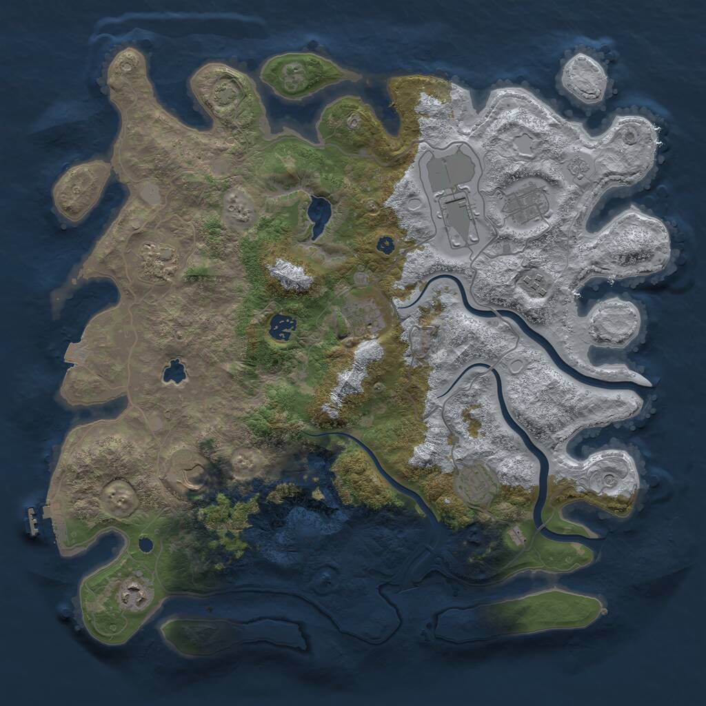 Rust Map: Procedural Map, Size: 4000, Seed: 802788, 14 Monuments