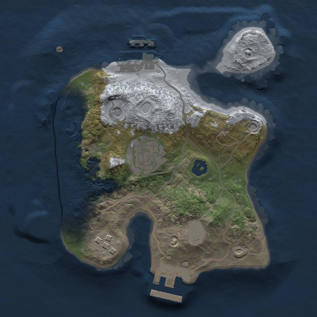 Rust Map: Procedural Map, Size: 2000, Seed: 13468, 6 Monuments