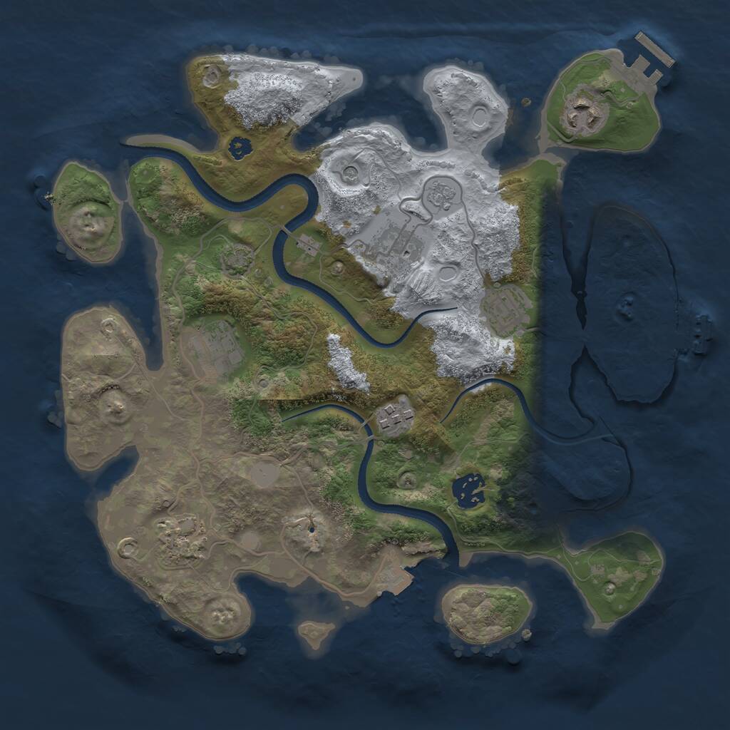 Rust Map: Procedural Map, Size: 3200, Seed: 587, 13 Monuments