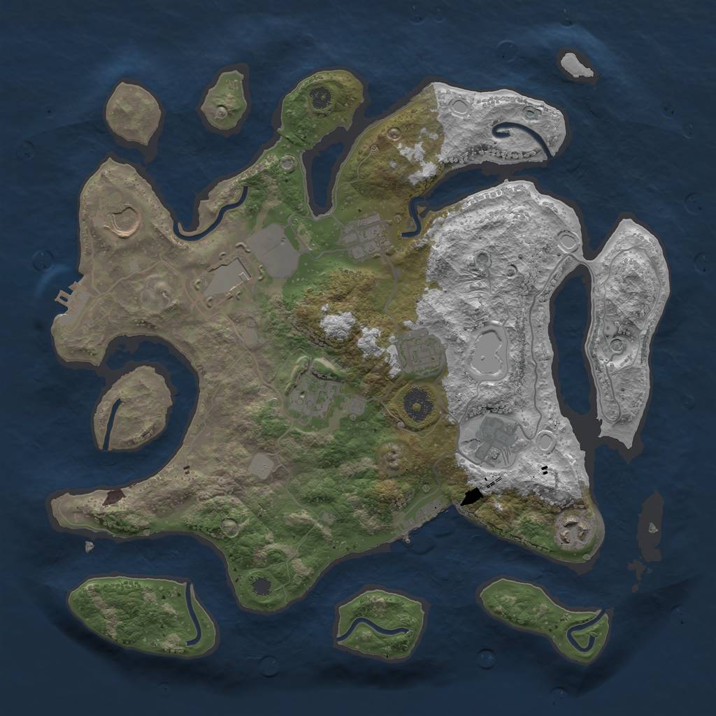 Rust Map: Procedural Map, Size: 3500, Seed: 892170655, 15 Monuments
