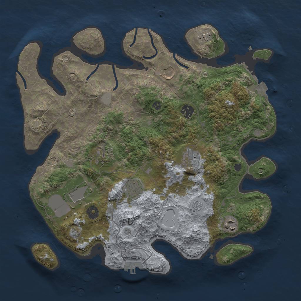 Rust Map: Procedural Map, Size: 3500, Seed: 56, 15 Monuments