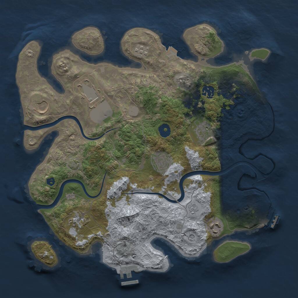 Rust Map: Procedural Map, Size: 3500, Seed: 56, 14 Monuments