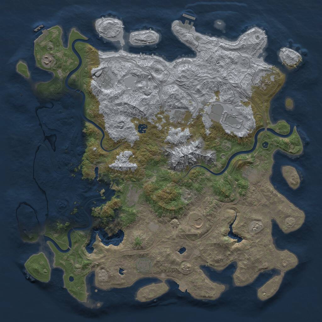 Rust Map: Procedural Map, Size: 5000, Seed: 7242084, 17 Monuments