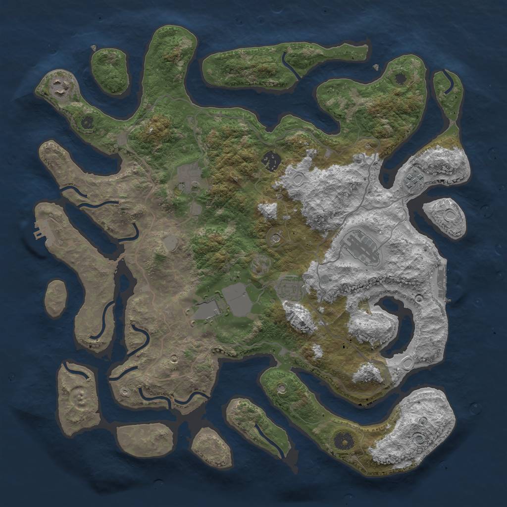 Rust Map: Procedural Map, Size: 4000, Seed: 813367, 15 Monuments