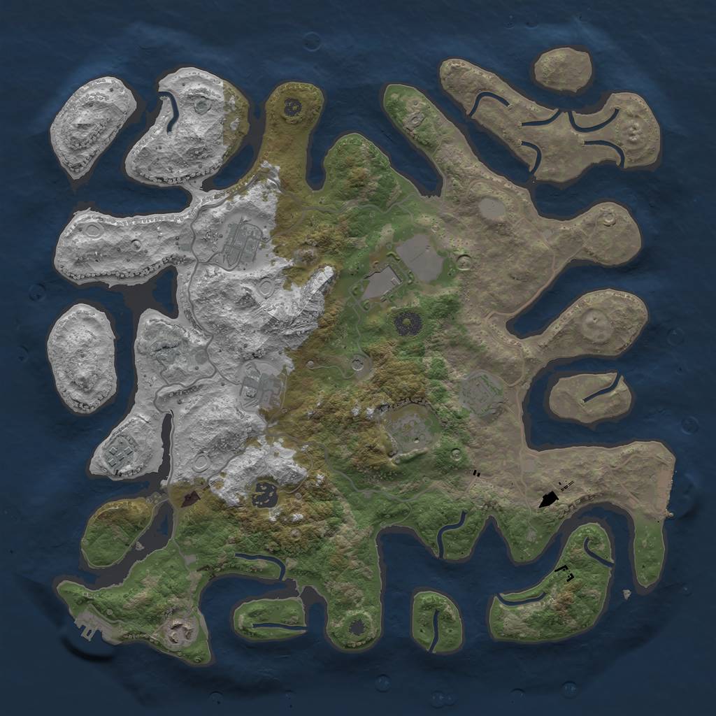Rust Map: Procedural Map, Size: 4000, Seed: 1626011506, 16 Monuments