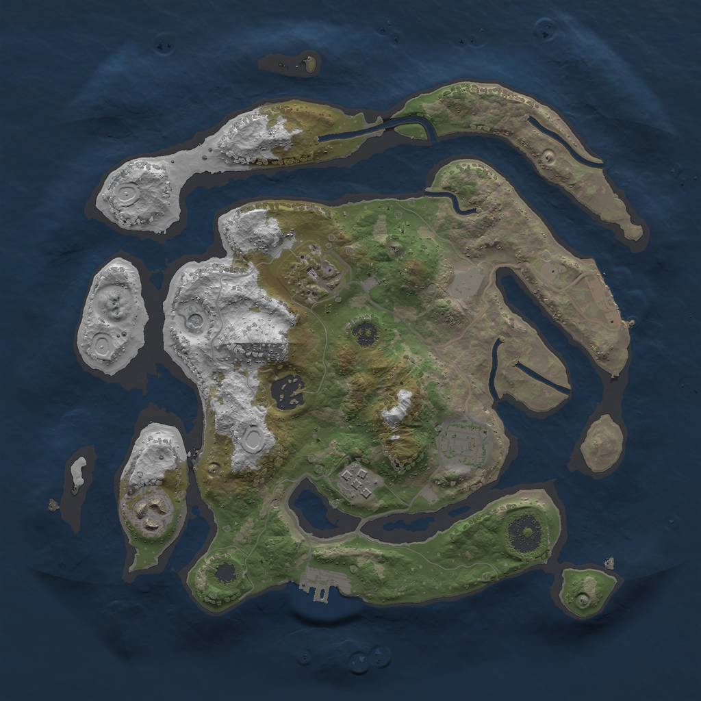Rust Map: Procedural Map, Size: 3000, Seed: 101010101, 13 Monuments