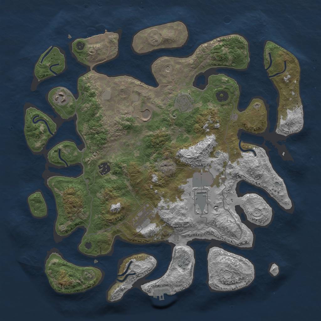 Rust Map: Procedural Map, Size: 4000, Seed: 463643, 15 Monuments