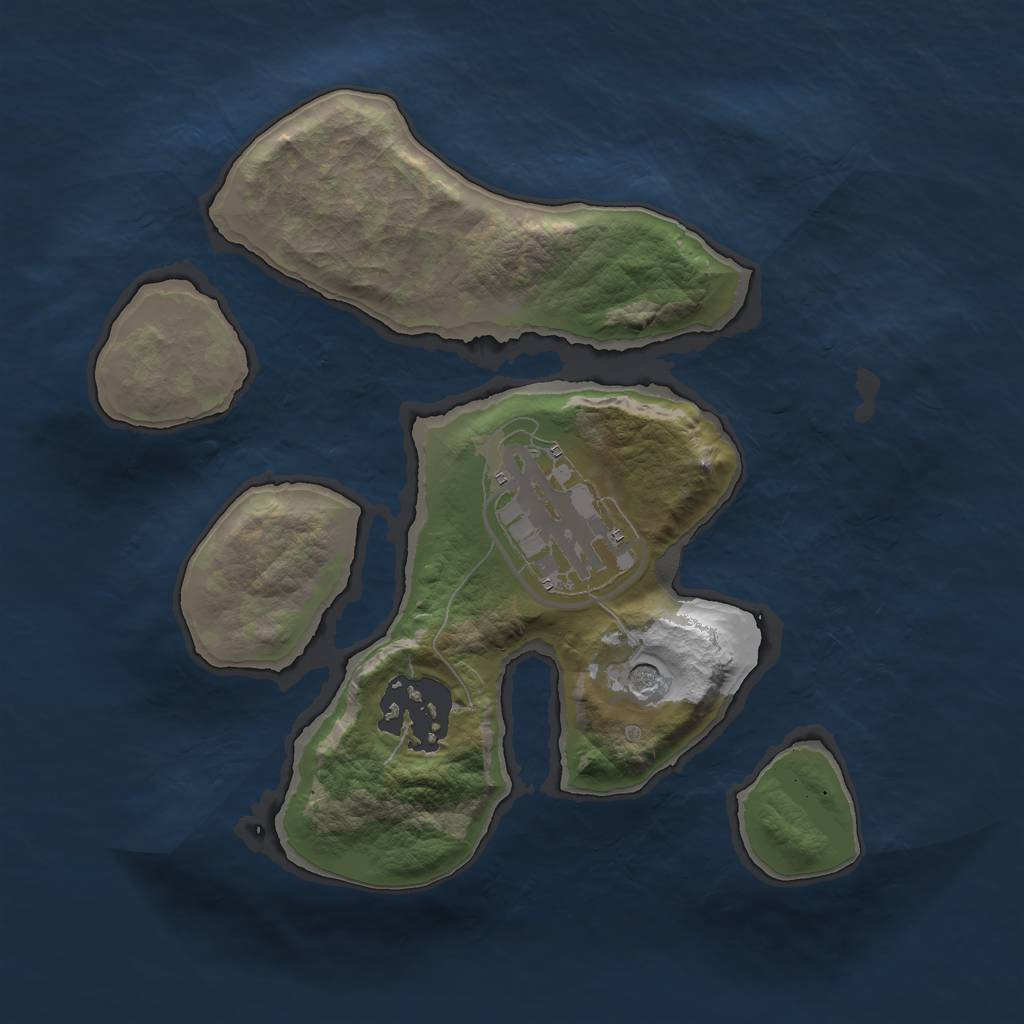Rust Map: Barren, Size: 2000, Seed: 341, 5 Monuments
