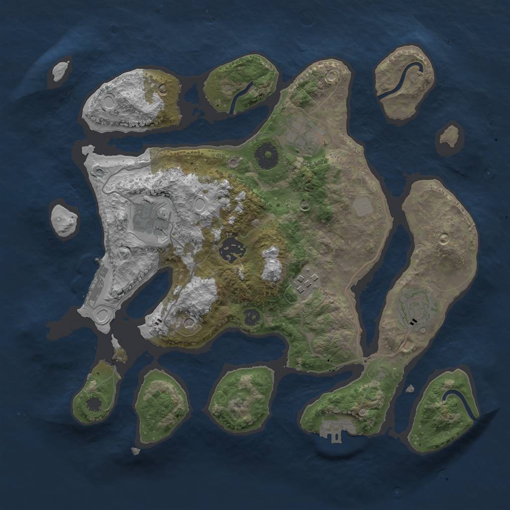 Rust Map: Procedural Map, Size: 3100, Seed: 5376321, 13 Monuments