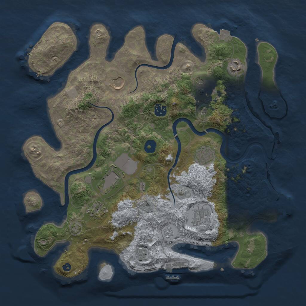 Rust Map: Procedural Map, Size: 3600, Seed: 96132064, 15 Monuments