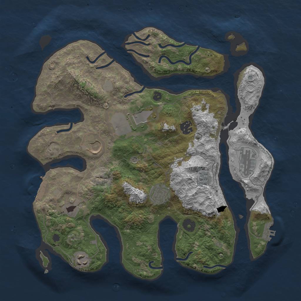 Rust Map: Procedural Map, Size: 3500, Seed: 667272706, 16 Monuments