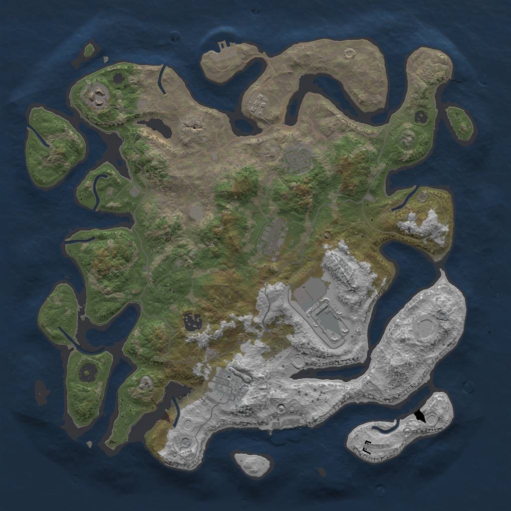 Rust Map: Procedural Map, Size: 4000, Seed: 57402, 15 Monuments
