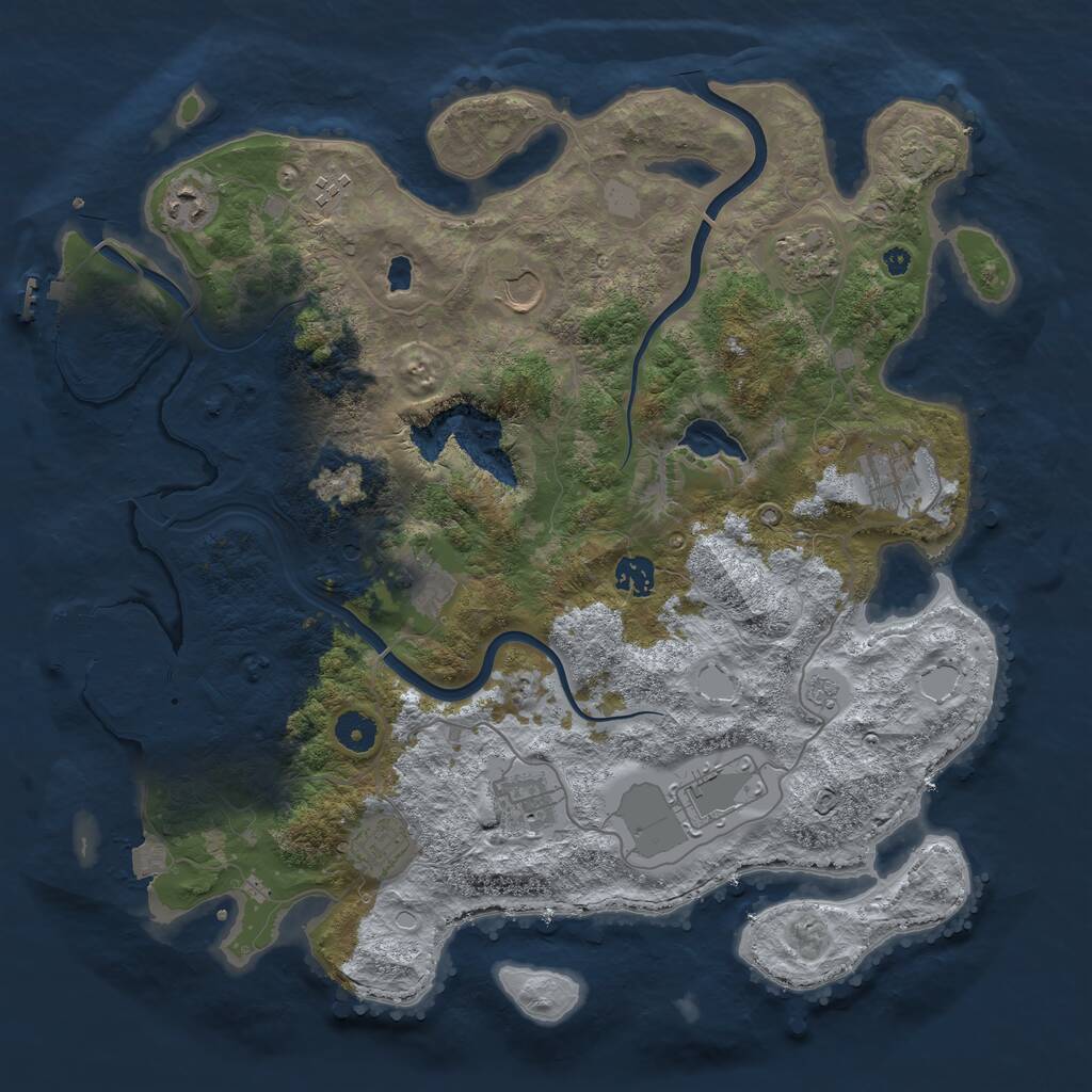 Rust Map: Procedural Map, Size: 4000, Seed: 57402, 16 Monuments