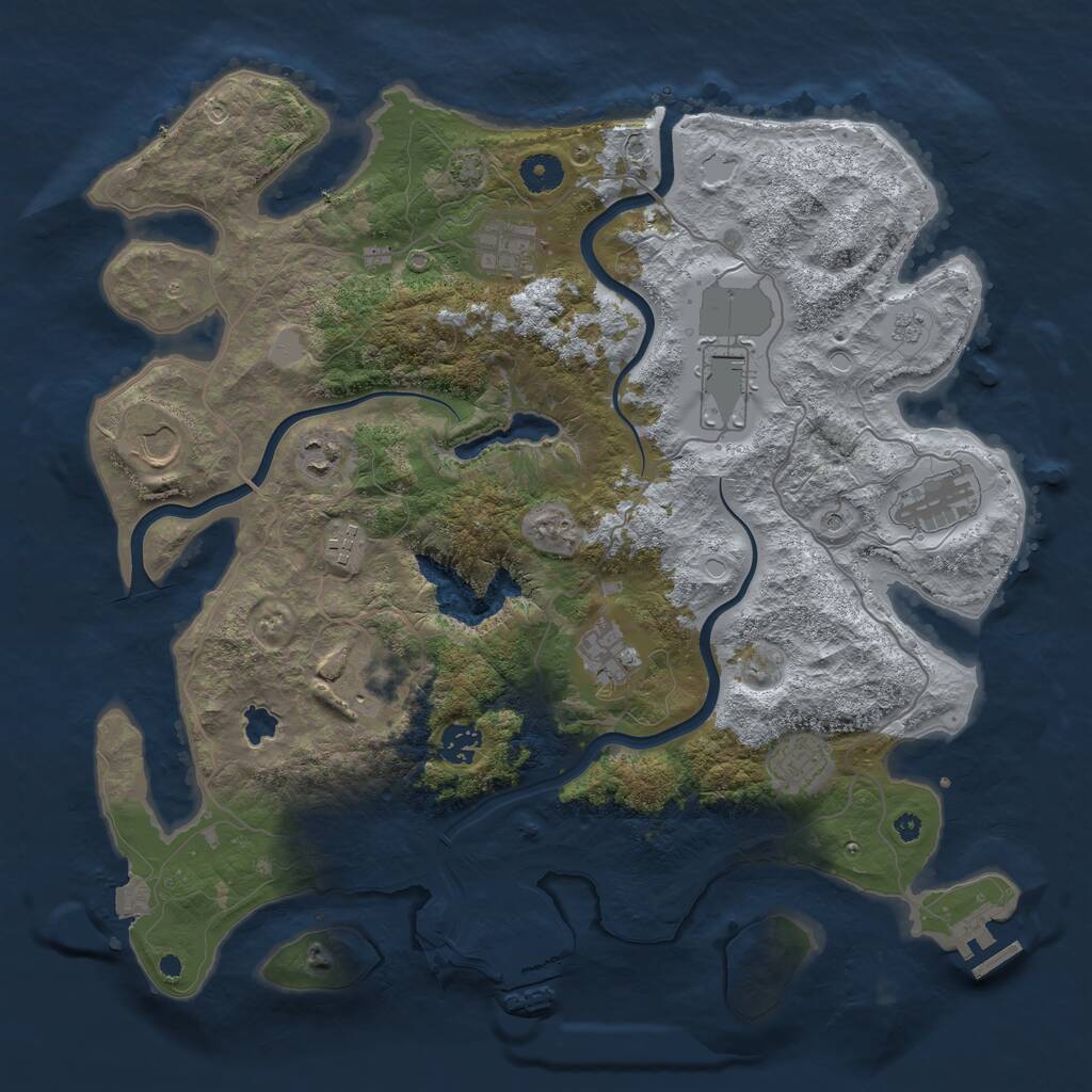 Rust Map: Procedural Map, Size: 4000, Seed: 367916, 16 Monuments