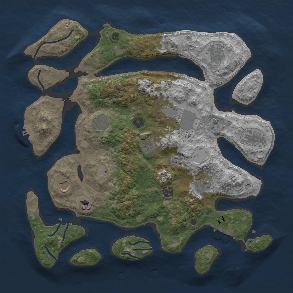 Rust Map: Procedural Map, Size: 4000, Seed: 367916, 18 Monuments