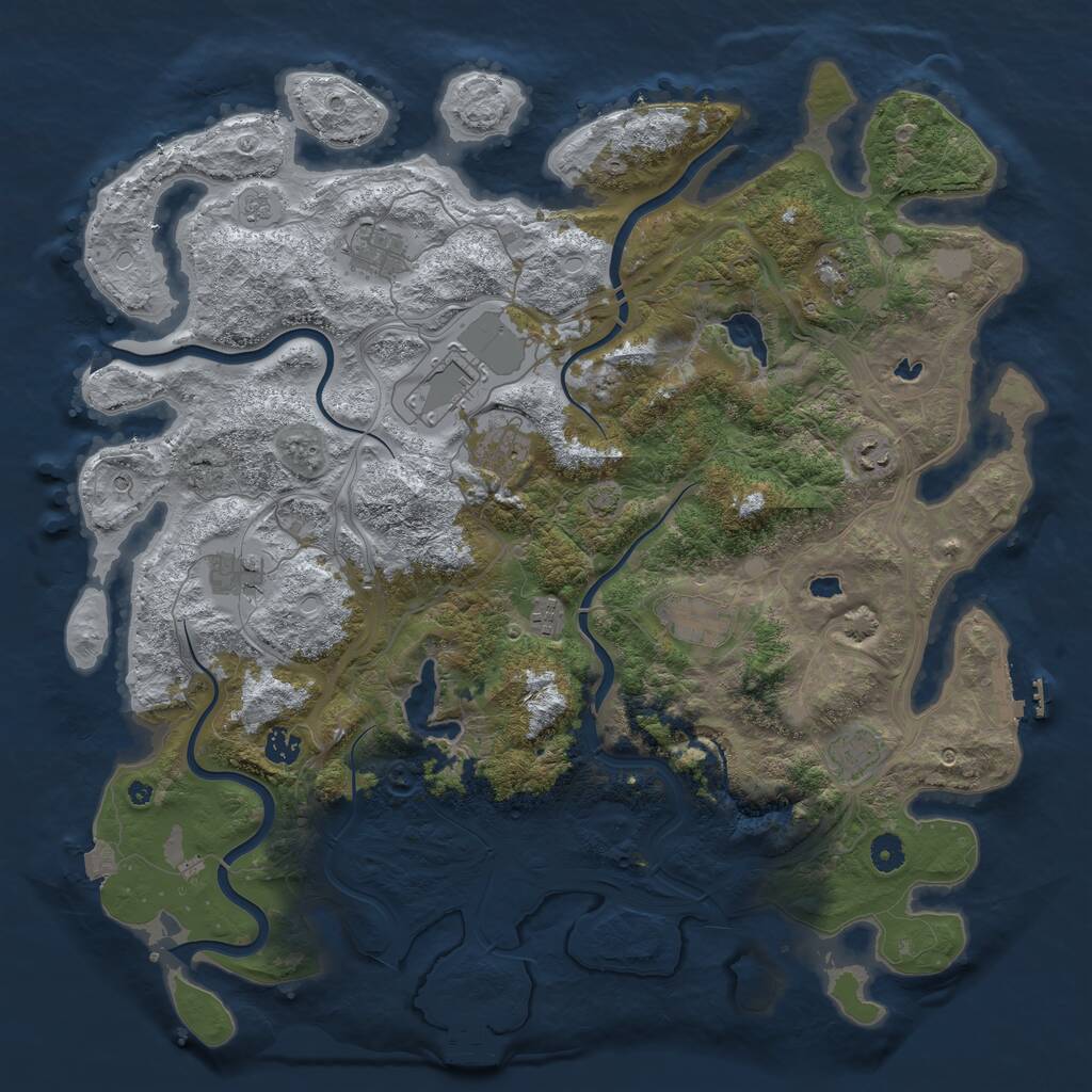 Rust Map: Procedural Map, Size: 4500, Seed: 63166307, 16 Monuments