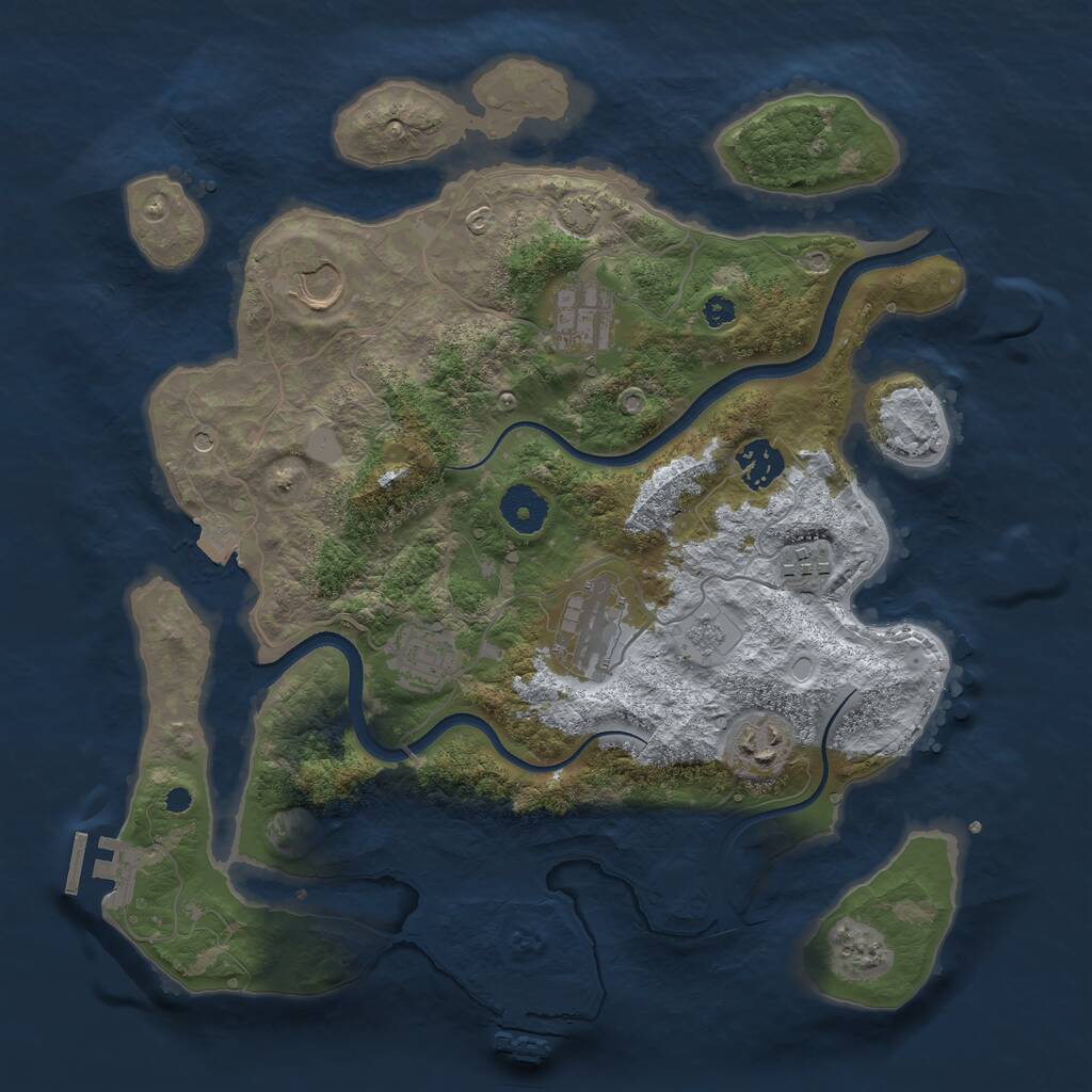 Rust Map: Procedural Map, Size: 3500, Seed: 30101995, 13 Monuments