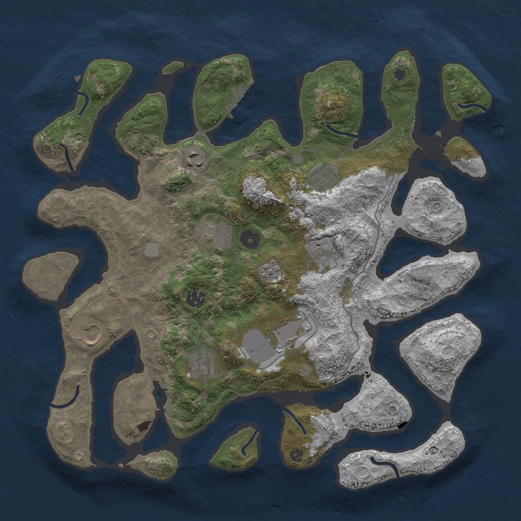 Rust Map: Procedural Map, Size: 4000, Seed: 940579, 16 Monuments