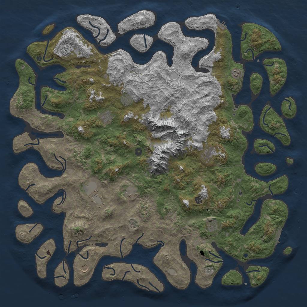 Rust Map: Procedural Map, Size: 6000, Seed: 6964, 19 Monuments