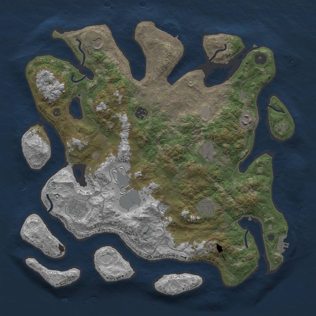 Rust Map: Procedural Map, Size: 4000, Seed: 232091, 15 Monuments